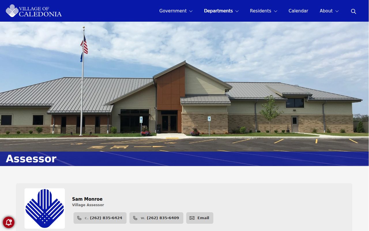 Village of Caledonia assessor page used to connect ZIP results with parcel records